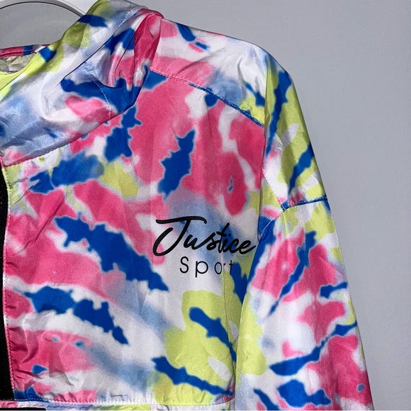 Justice Tie-Dye Windbreaker - Pink, Blue, Yellow - Picture 2 of 6